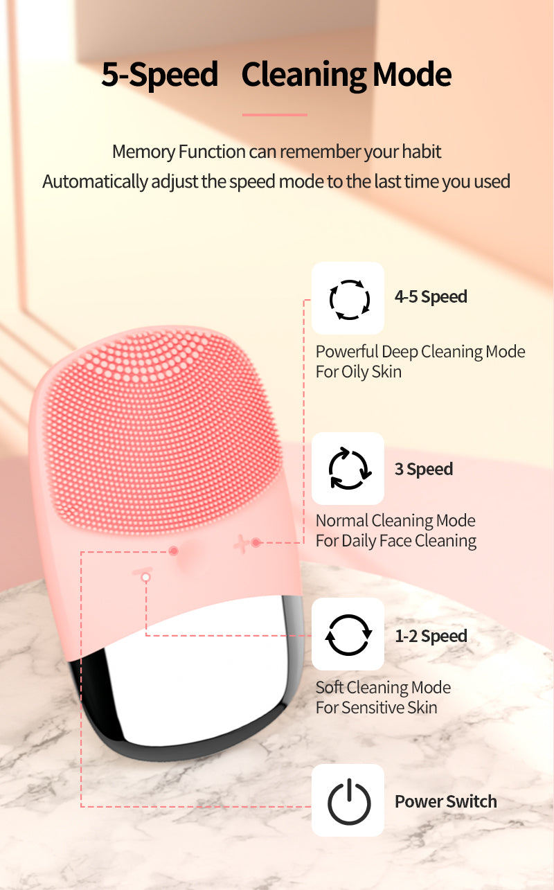 Glow Cleanse Silicone Facial Brush ✨