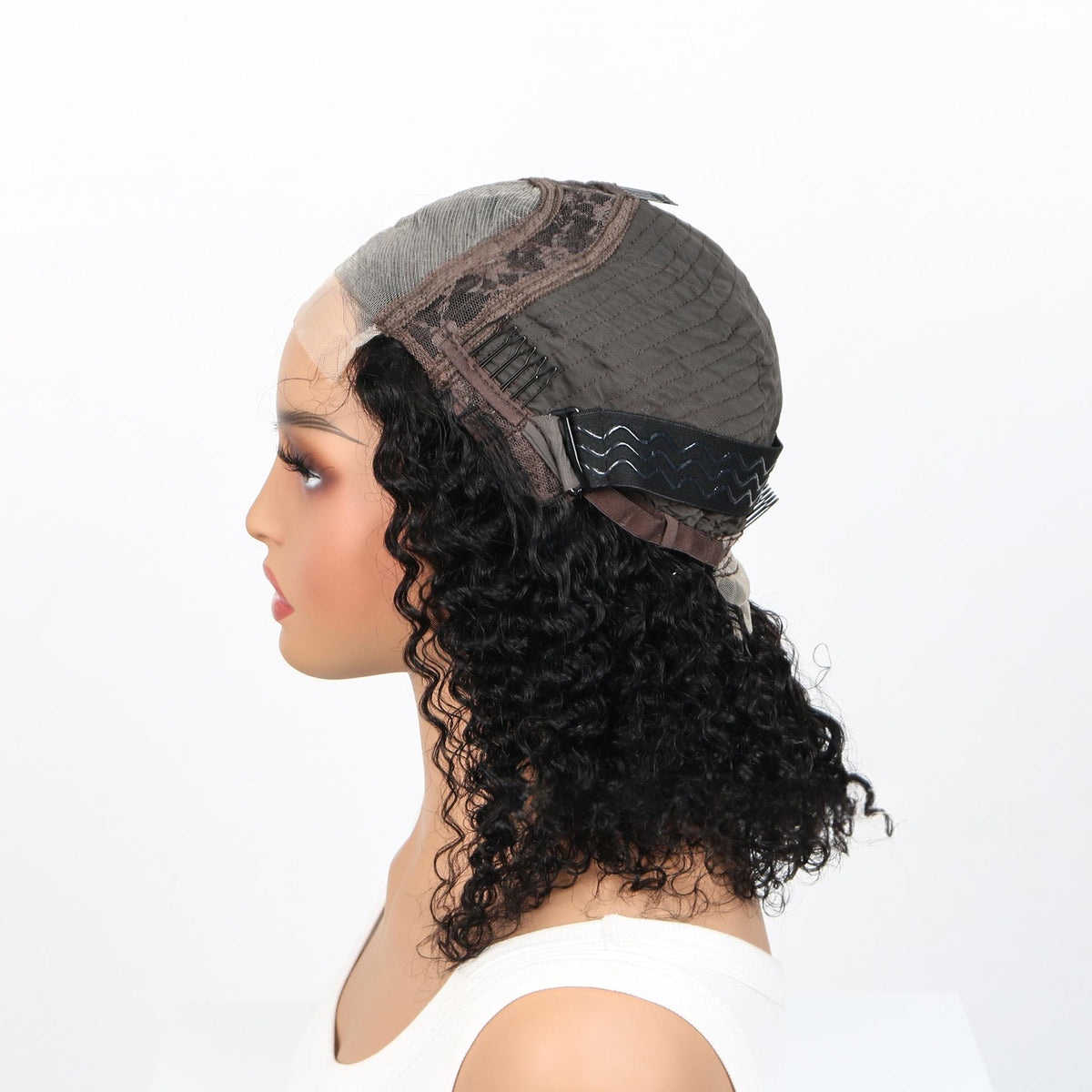 Laure’ Dawn Fluffy Curly 4×4 Human Hair Bob Wig