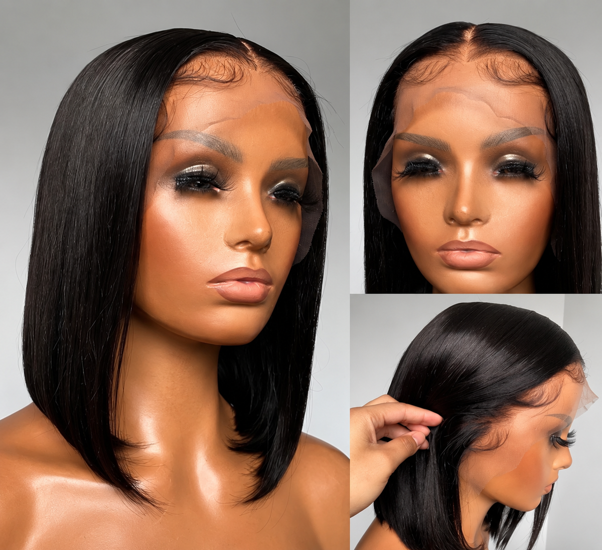 13x4 Lace Front Straight Bob Wig – Brazilian Human Hair, 200% Density