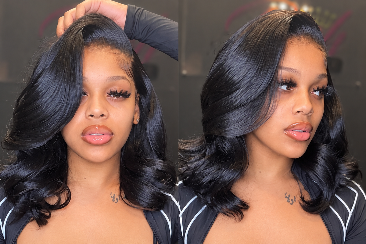Midnight Wave – Medium Wavy Black Wig